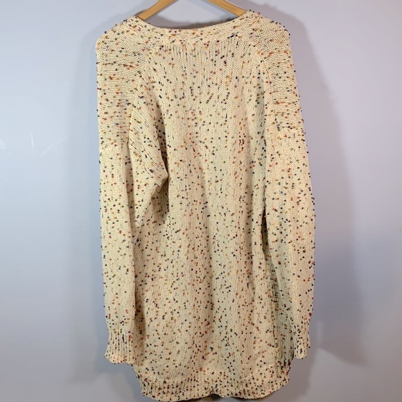 Blakeley size small oversized long open front cardigan confetti rainbow pom pom - Picture 5 of 7